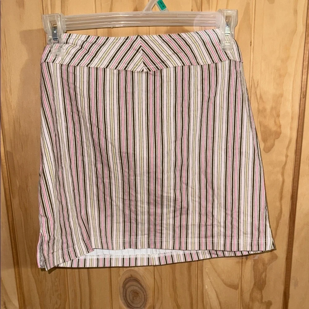 VENUS Multicolor Striped Mini Skirt with Belt - Picture 3 of 4